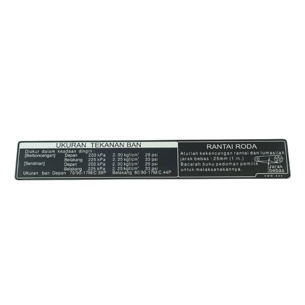 Label Tire Drive Cover Honda Revo 110 FI